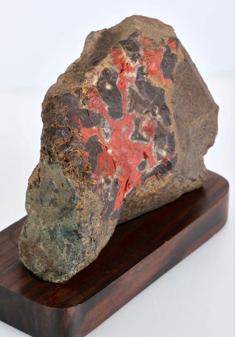 G*o様 菊花石 紋石 台座付 1167g 原石 鑑賞石 天然石 水石 黒曜石