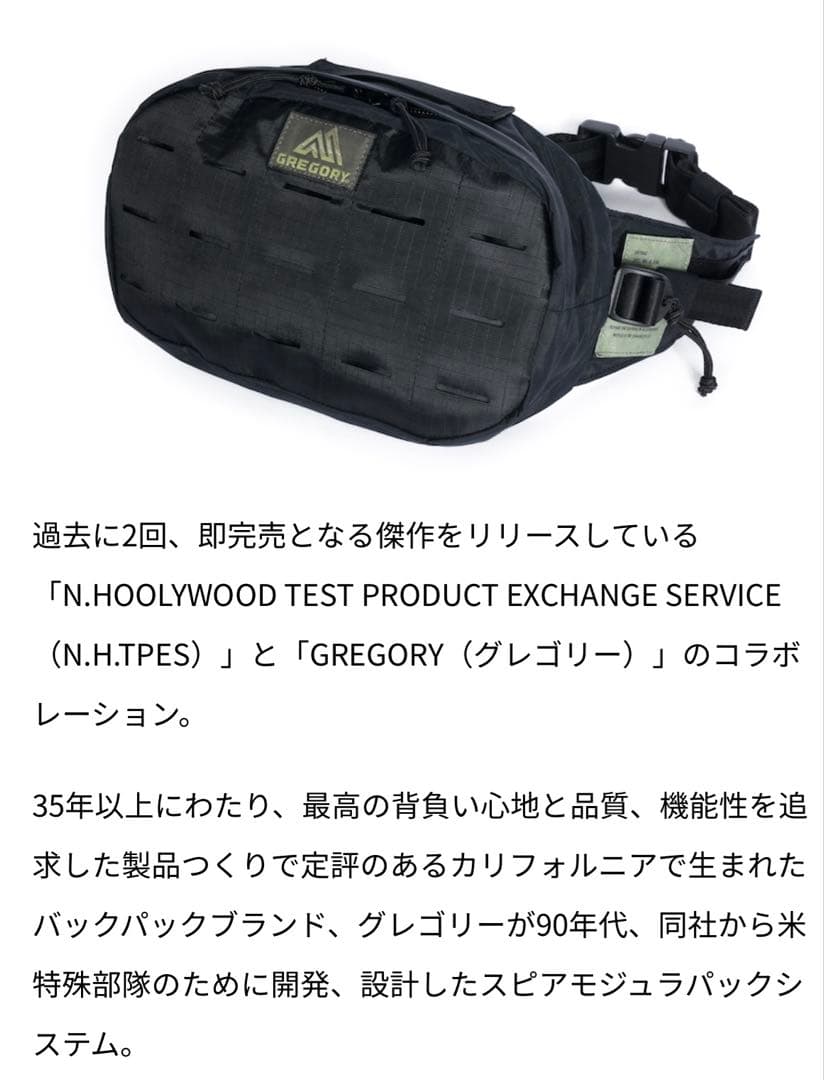 GREGORY × N. HOOLYWOOD ウエストポーチ ブラック