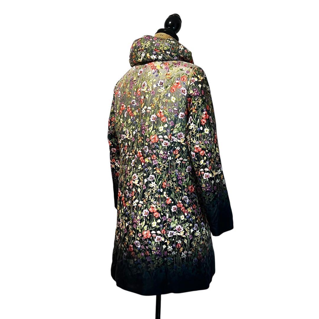 【美品】【LL】Healthy 絹 フラワー ダウンコート レディース