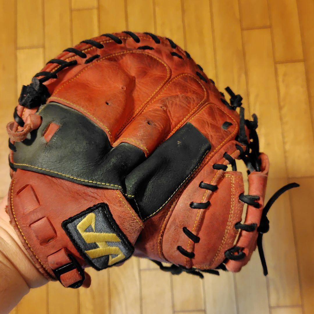 週末限定！！ハタケヤマ　キャッチャーミット　TH-YS2 軟式野球グローブ 赤黒