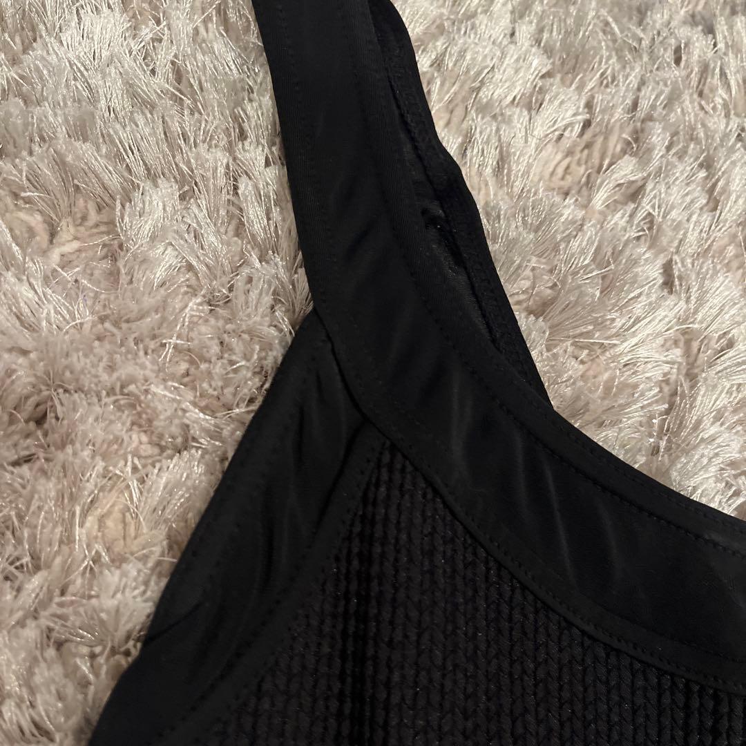 【14万円購入】CHANEL 黒 リブ編みキャミソール