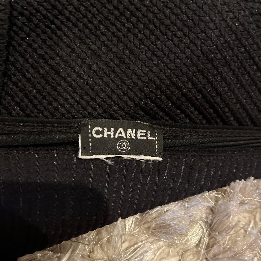 【14万円購入】CHANEL 黒 リブ編みキャミソール