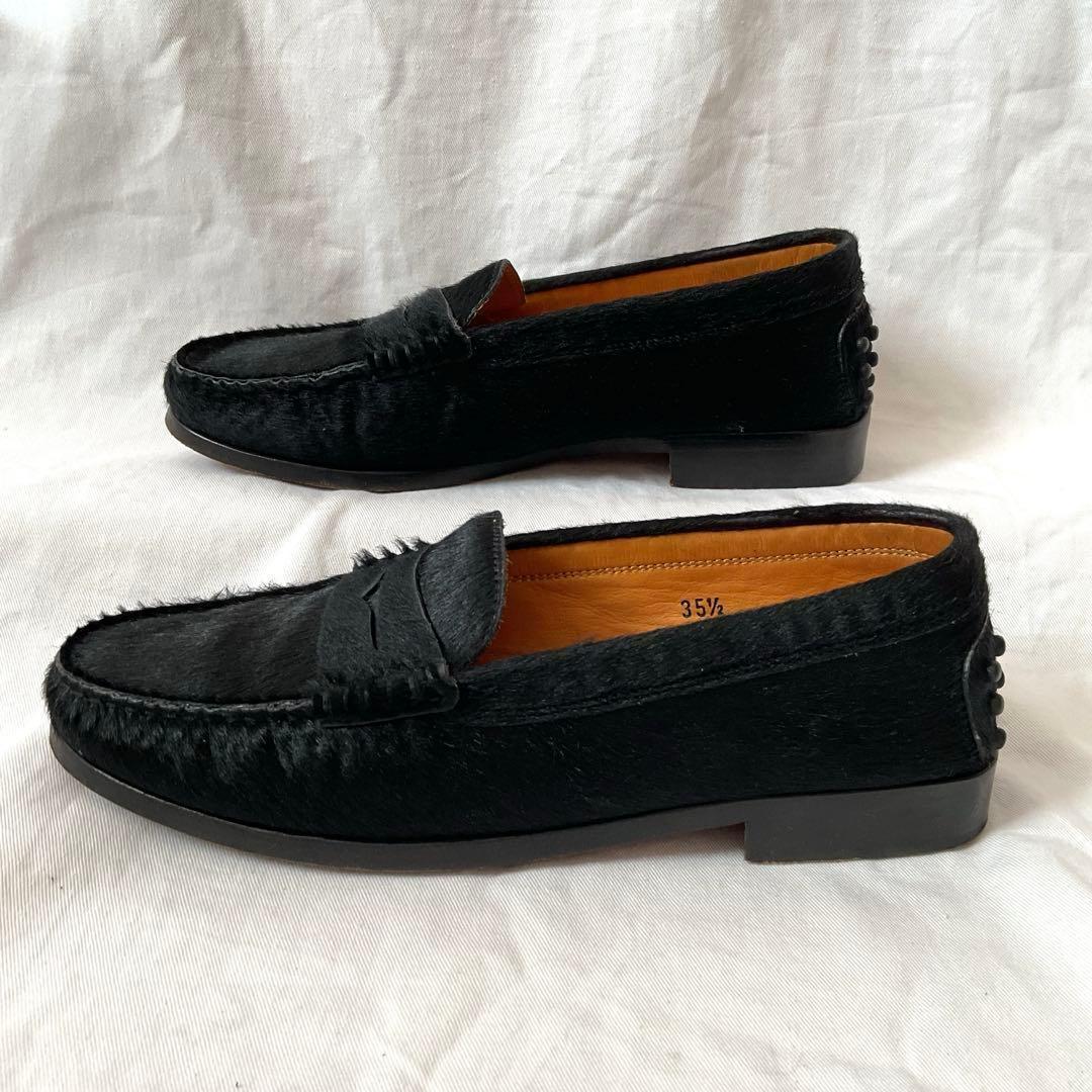 トッズ ローファー ドライビングシューズ ブラック ハラコ 35 1/2
