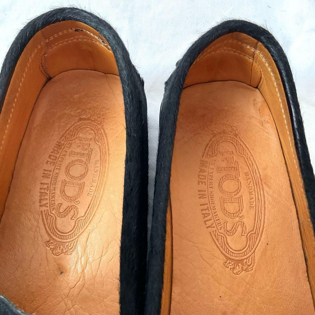 トッズ ローファー ドライビングシューズ ブラック ハラコ 35 1/2