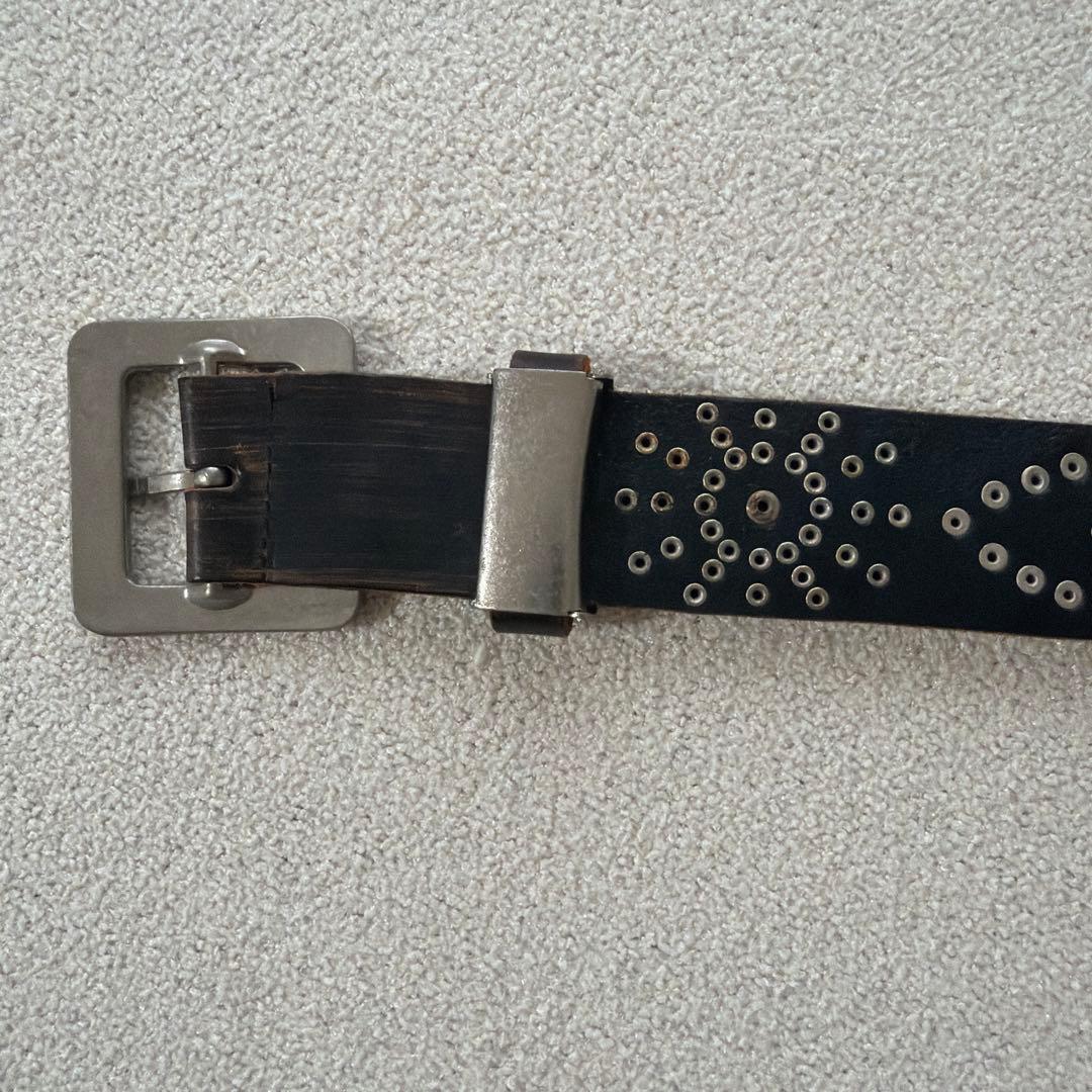 スタッツベルト　y2k 本革　レザースタッズベルト　HTC 円堂守