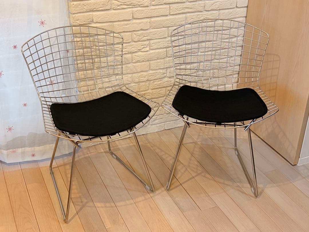 ★美品★ハリー・ベルトイア　ワイヤーチェア① シルバー ミッドセンチュリー