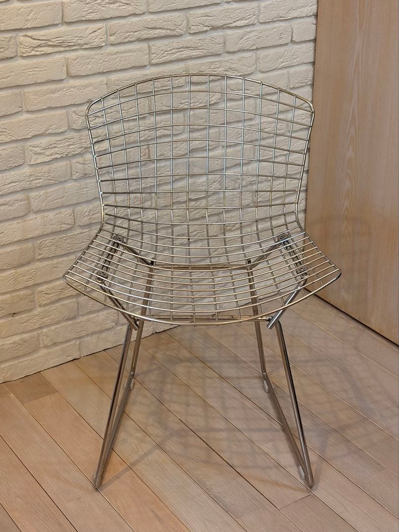 ★美品★ハリー・ベルトイア　ワイヤーチェア① シルバー ミッドセンチュリー
