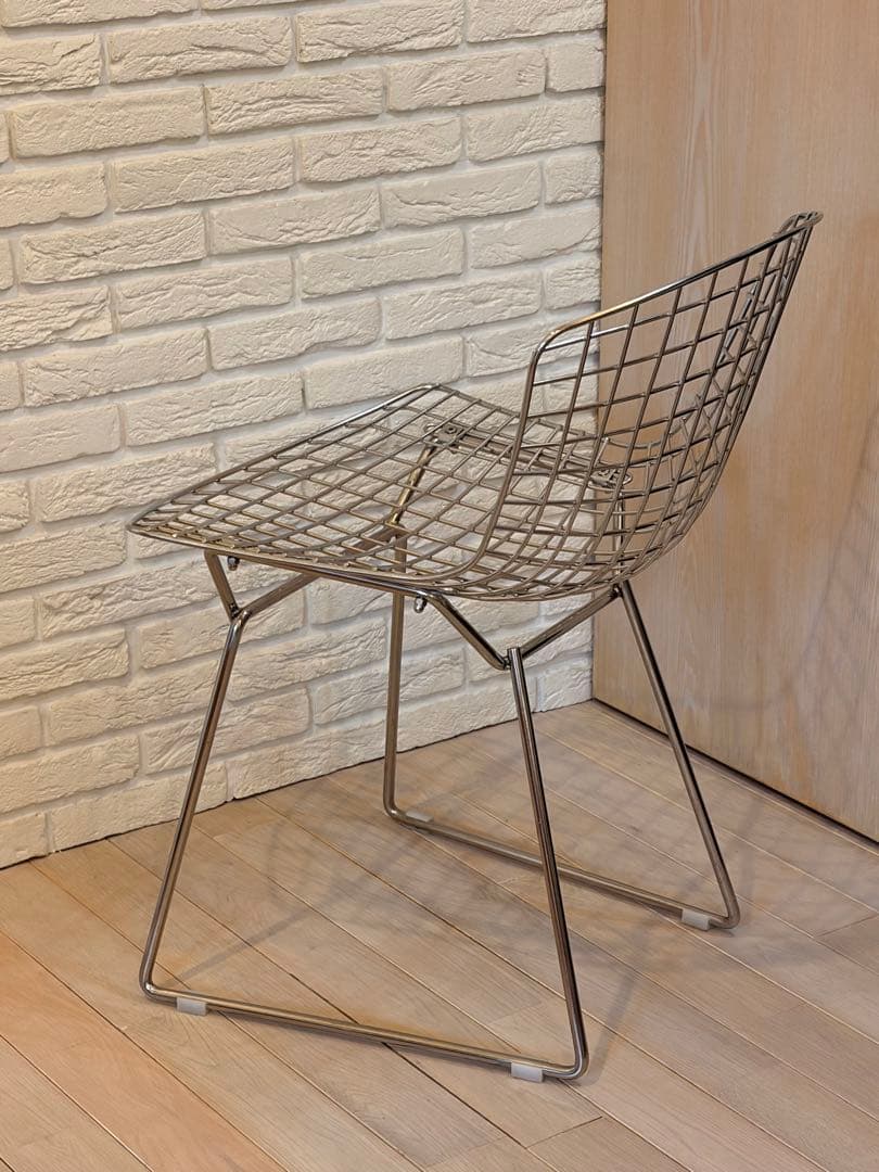 ★美品★ハリー・ベルトイア　ワイヤーチェア① シルバー ミッドセンチュリー