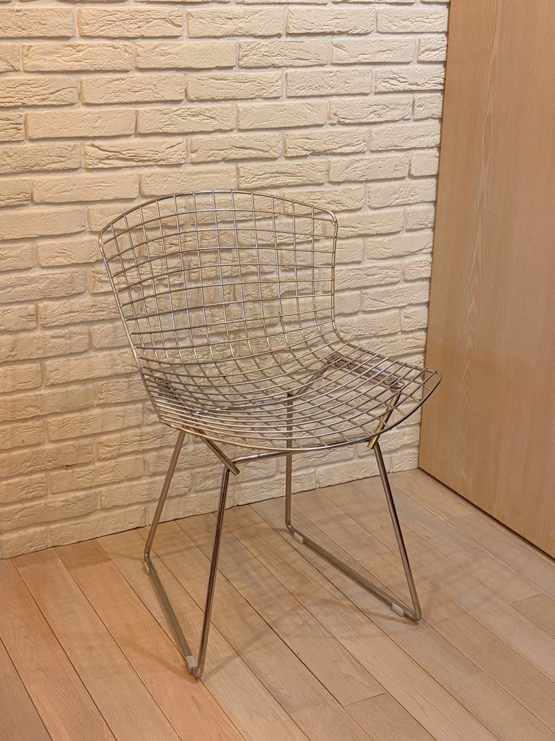 ★美品★ハリー・ベルトイア　ワイヤーチェア① シルバー ミッドセンチュリー