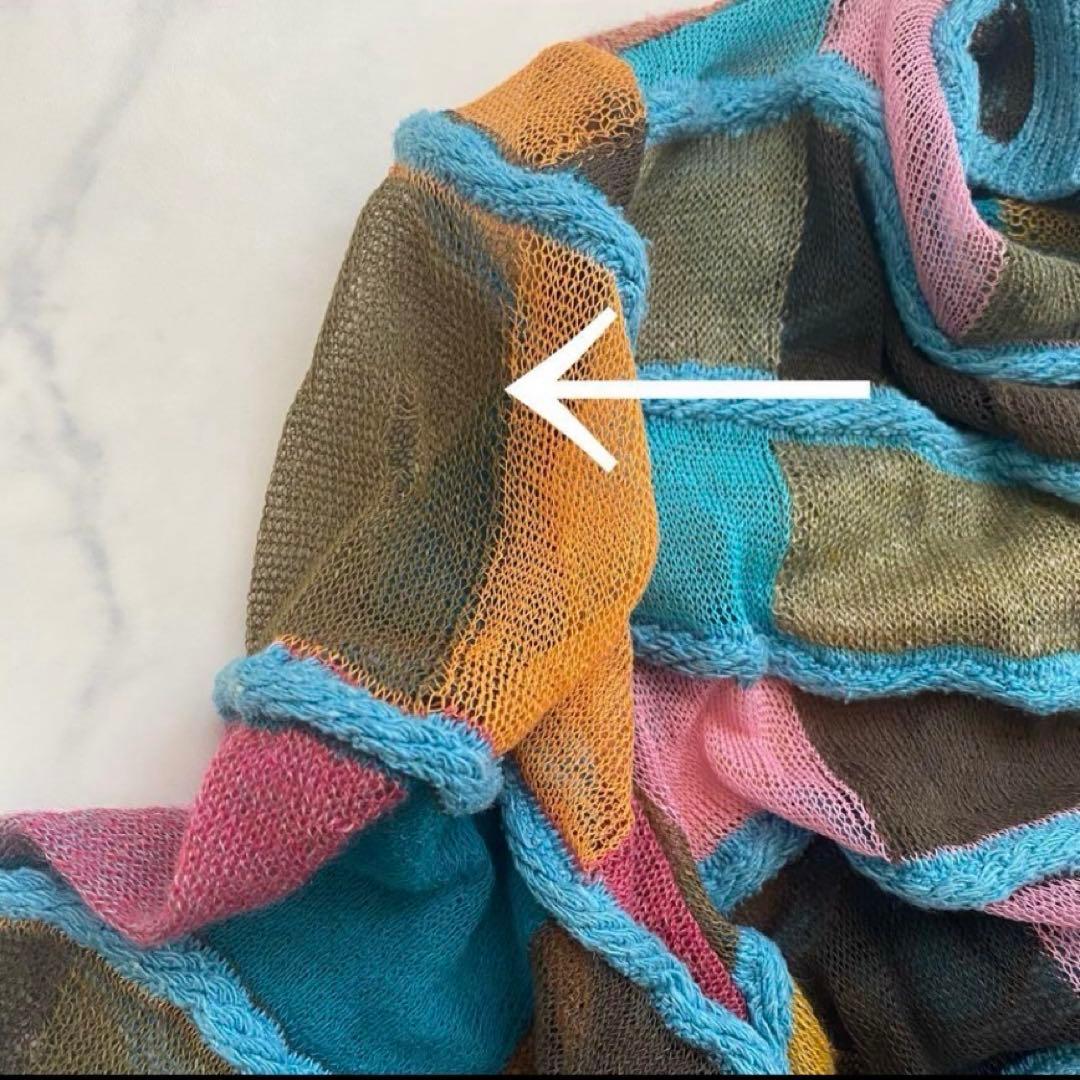 訳あり M.&KYOKO 立体×シアー素材　シルク和紙混　ロングカーディガン