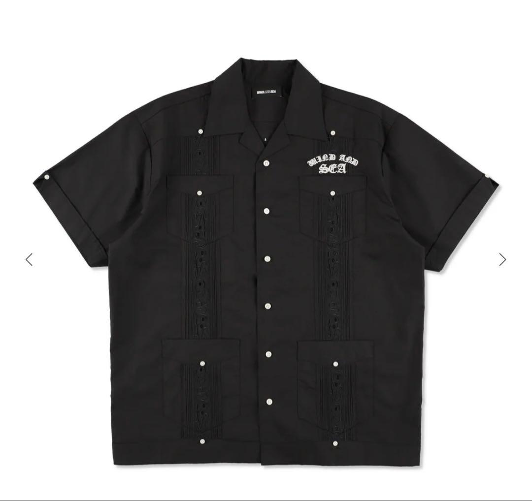 WIND AND SEA 半袖キューバシャツ　ブラック　Lサイズ