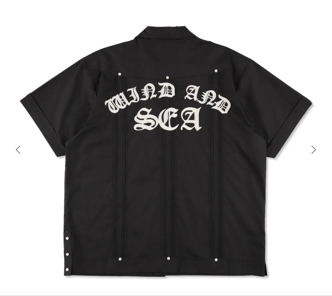 WIND AND SEA 半袖キューバシャツ　ブラック　Lサイズ