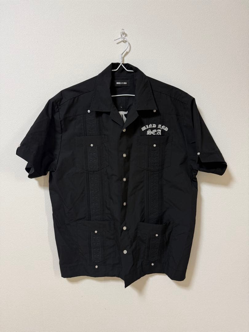 WIND AND SEA 半袖キューバシャツ　ブラック　Lサイズ