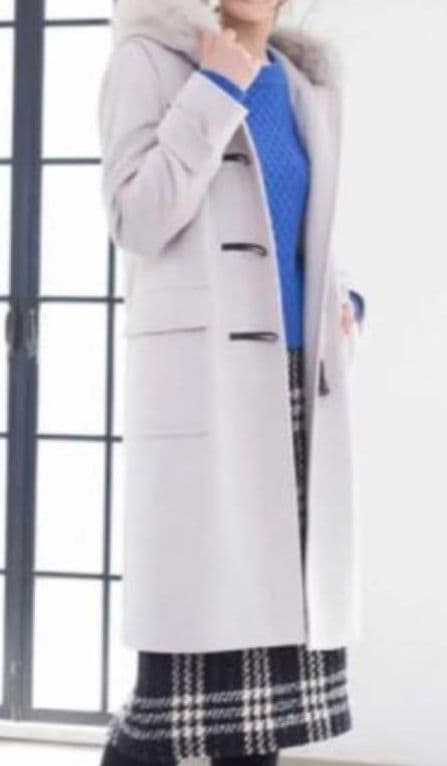 お値下げ♪ANAYI 薄紫 ダッフルコート フォックスファー付