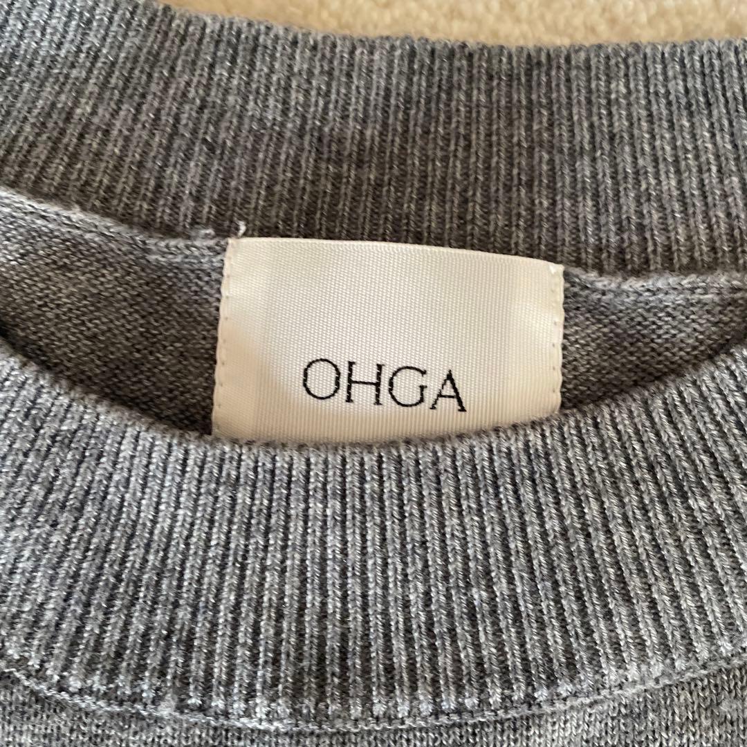 OHGAドッキングフリルニット　グレー