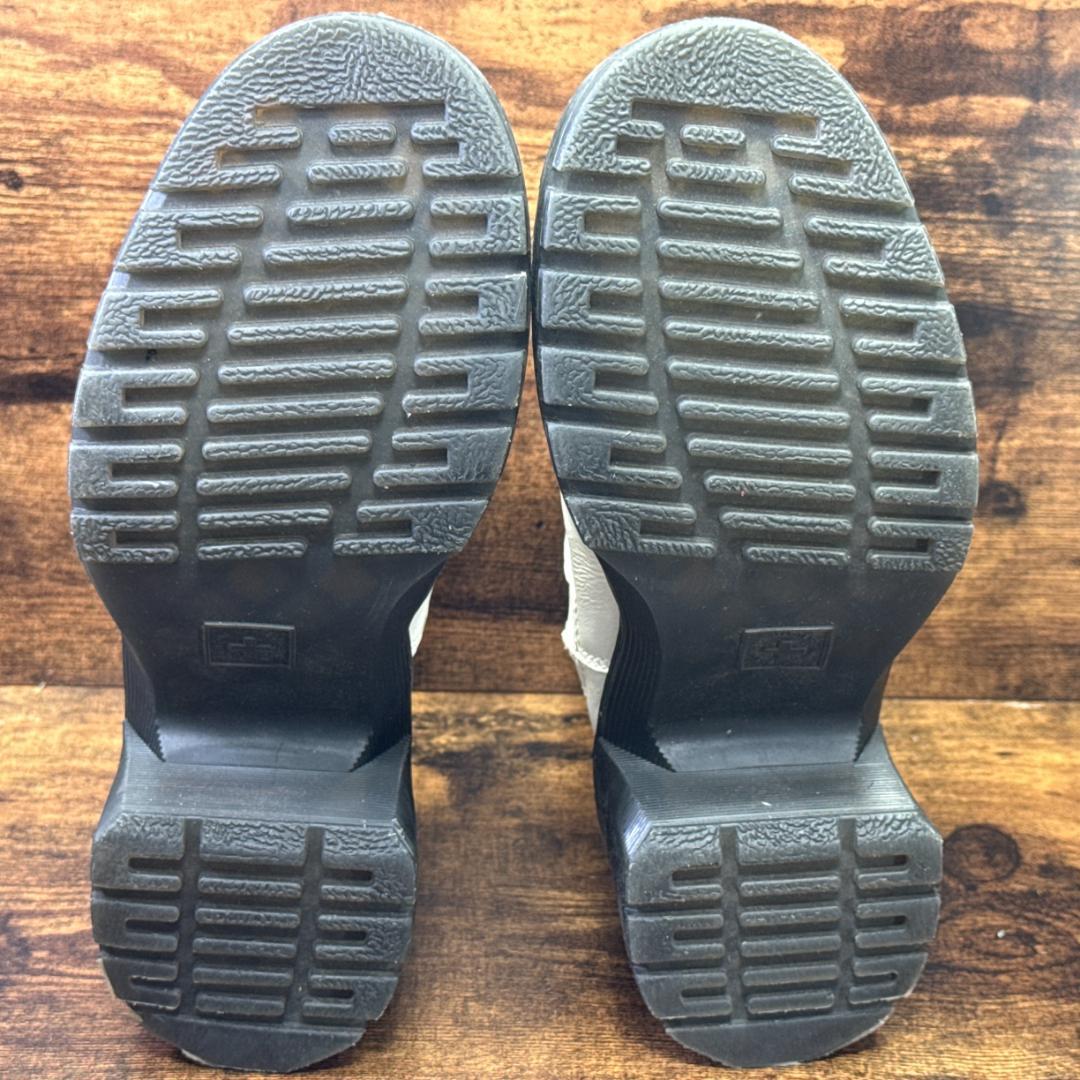☆即発 Dr.Martens ホワイトレザー チェルシーブーツ 厚底 サイドゴア