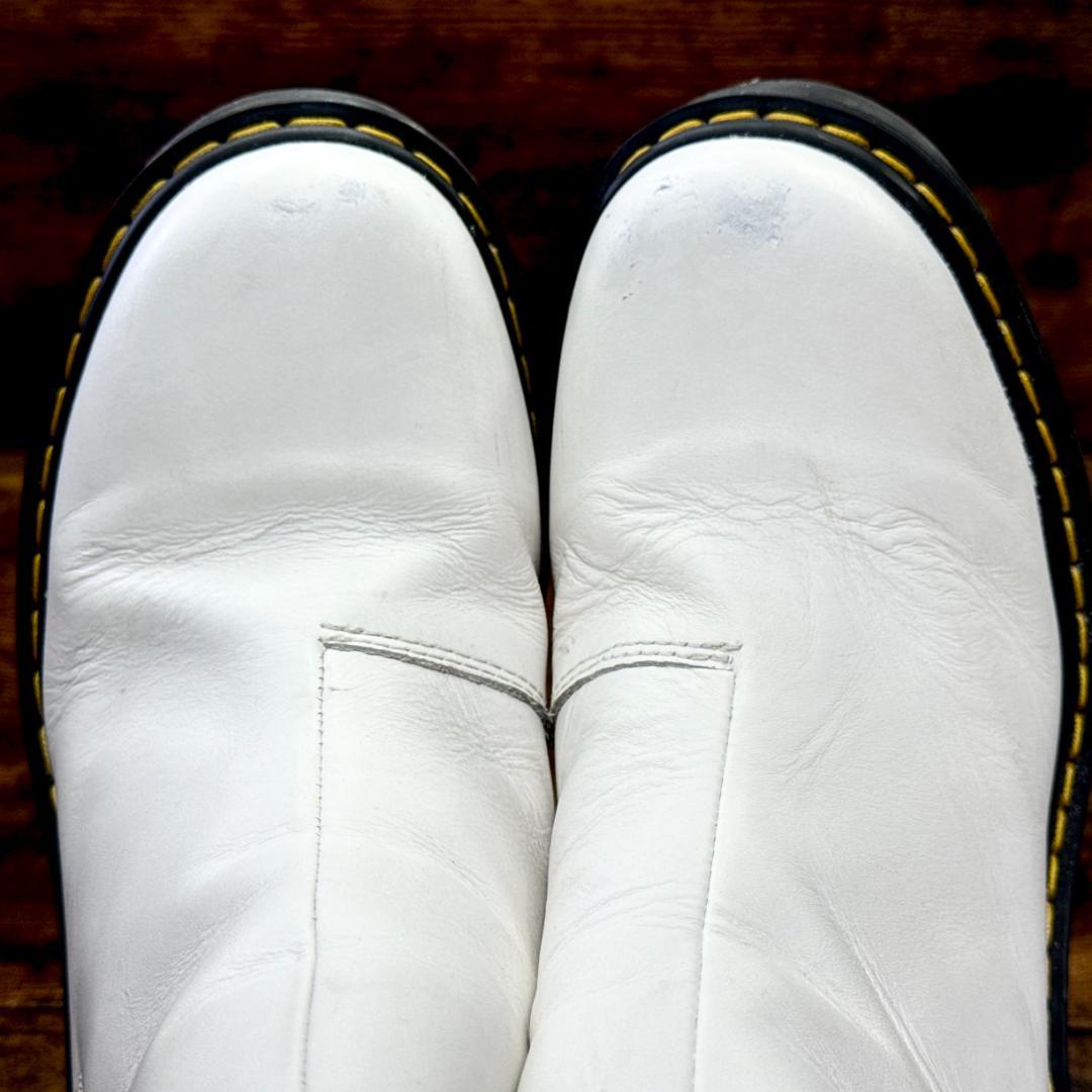 ☆即発 Dr.Martens ホワイトレザー チェルシーブーツ 厚底 サイドゴア
