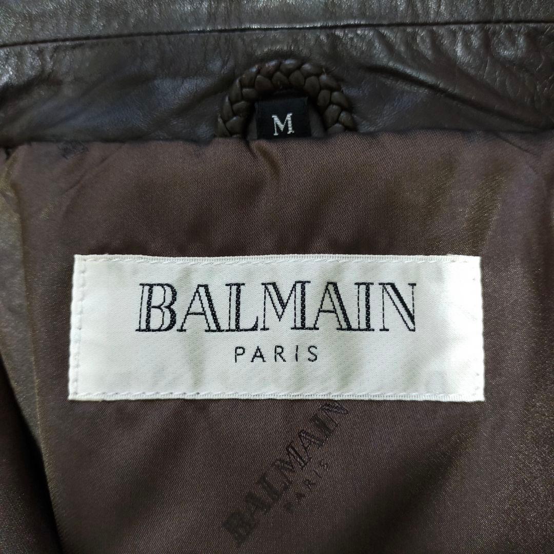 美品　BALMAIN　パンチングレザージャケット　ピッグスキン