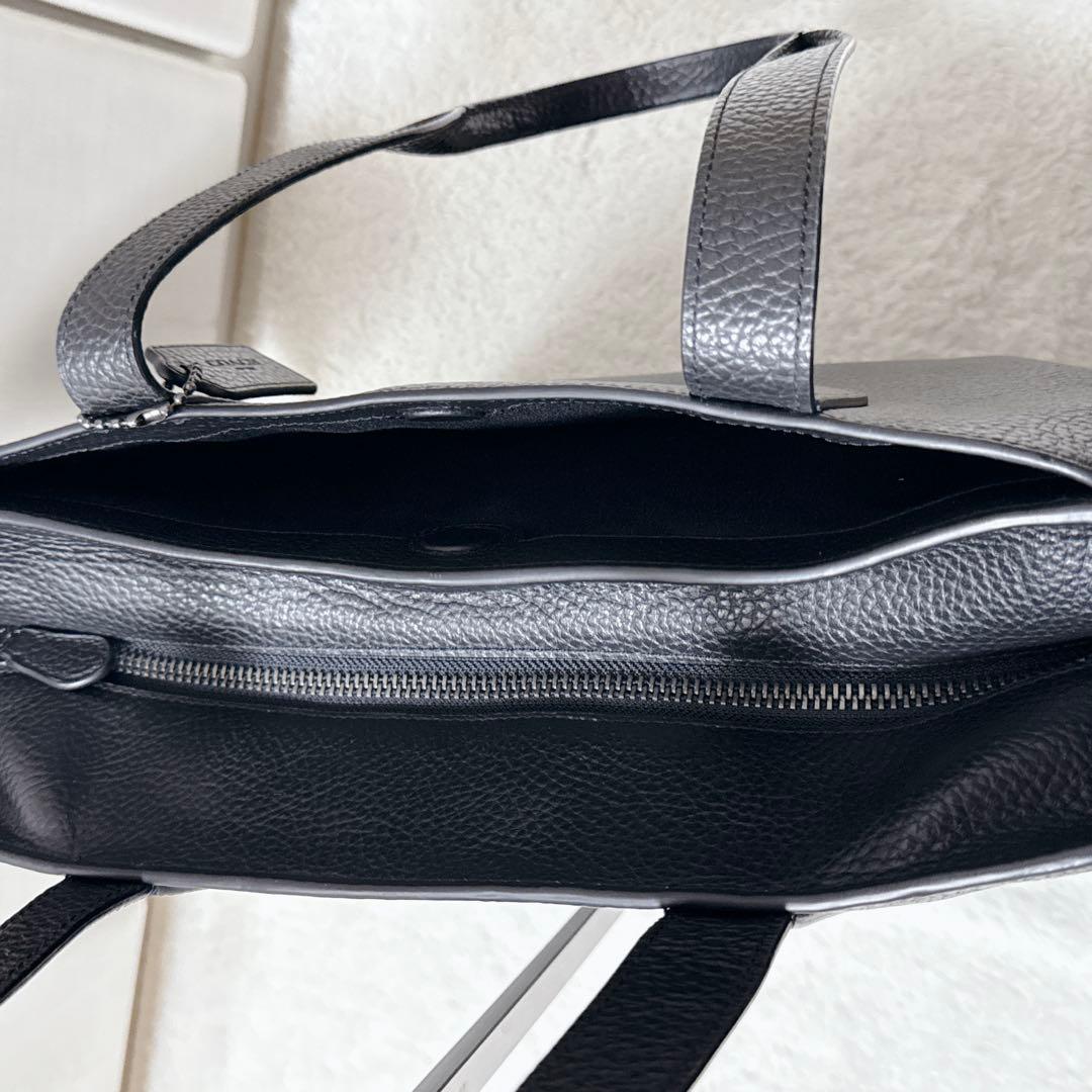 【極美品】コーチ レザートートバッグ ハミルトントートA4PC収納可 肩掛け 黒