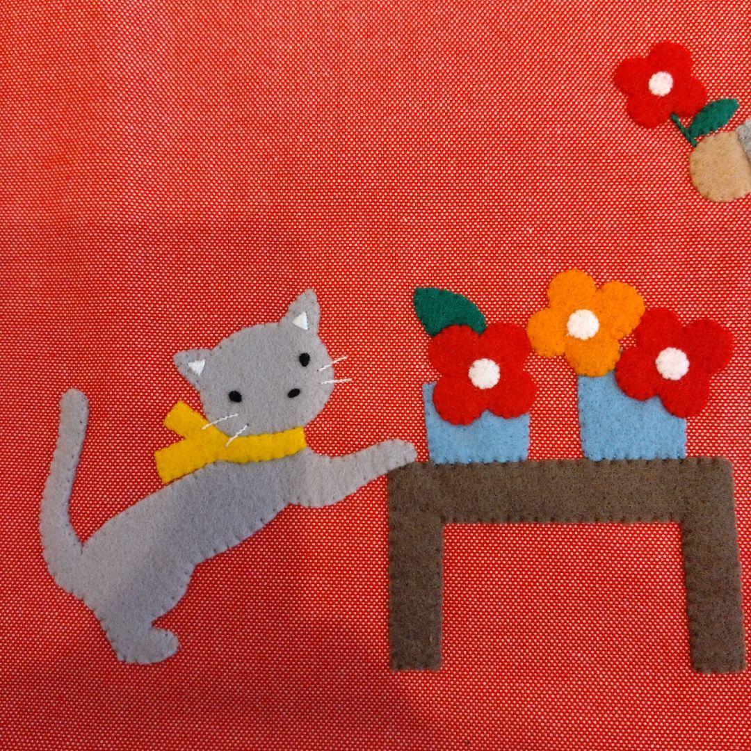 新品　タグ付　ファミリア　デニムバッグ お花屋さん　2017年AW 手刺繍　ねこ