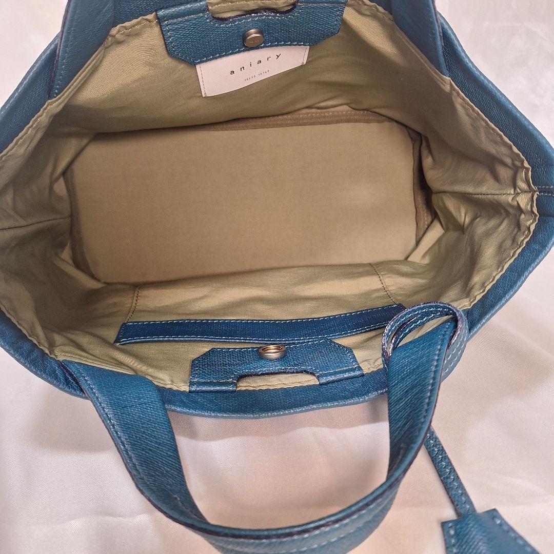ブルーaniary アニアリ　クロッシングレザー ミニトートバッグ　ゴルフ