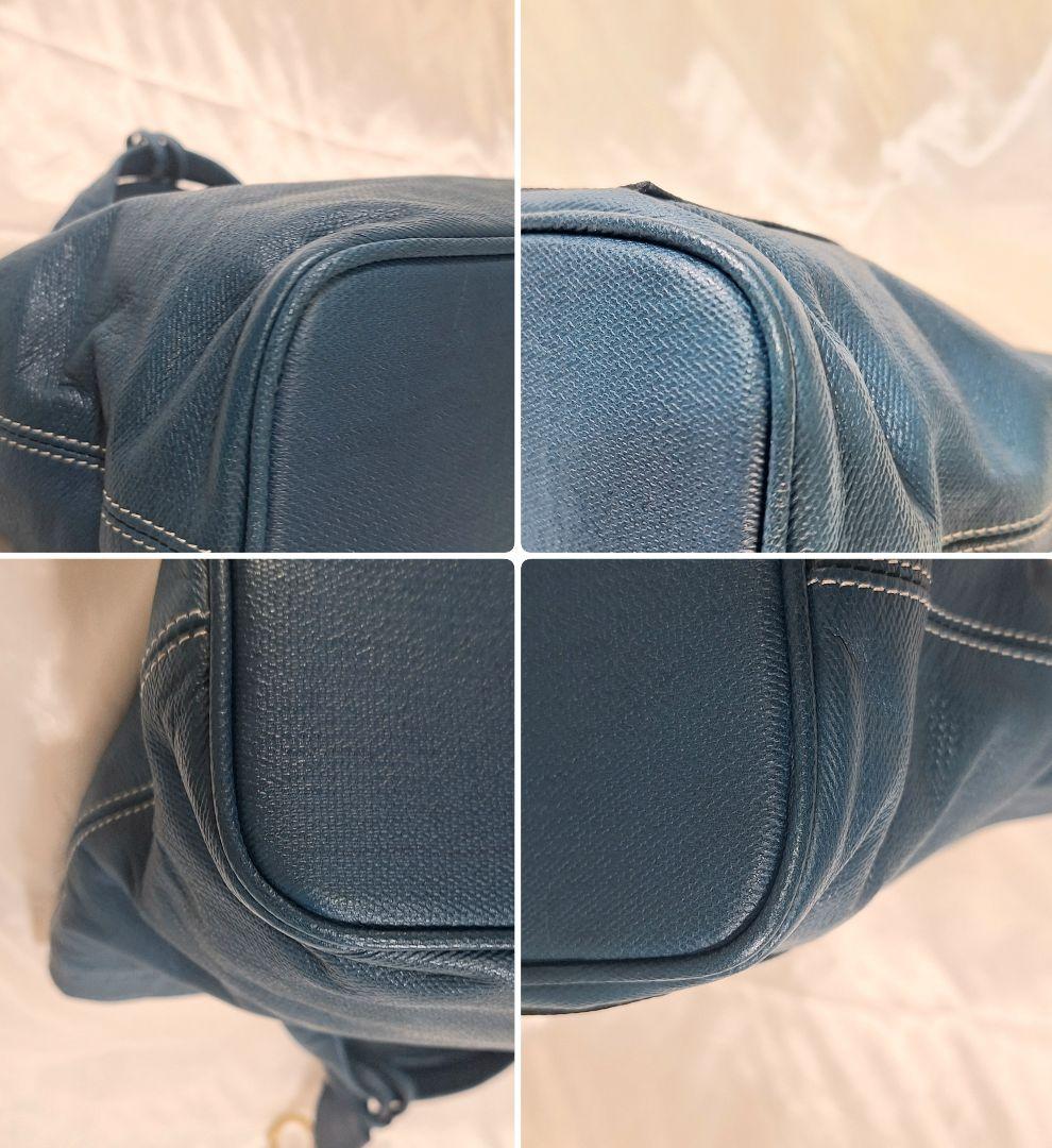 ブルーaniary アニアリ　クロッシングレザー ミニトートバッグ　ゴルフ