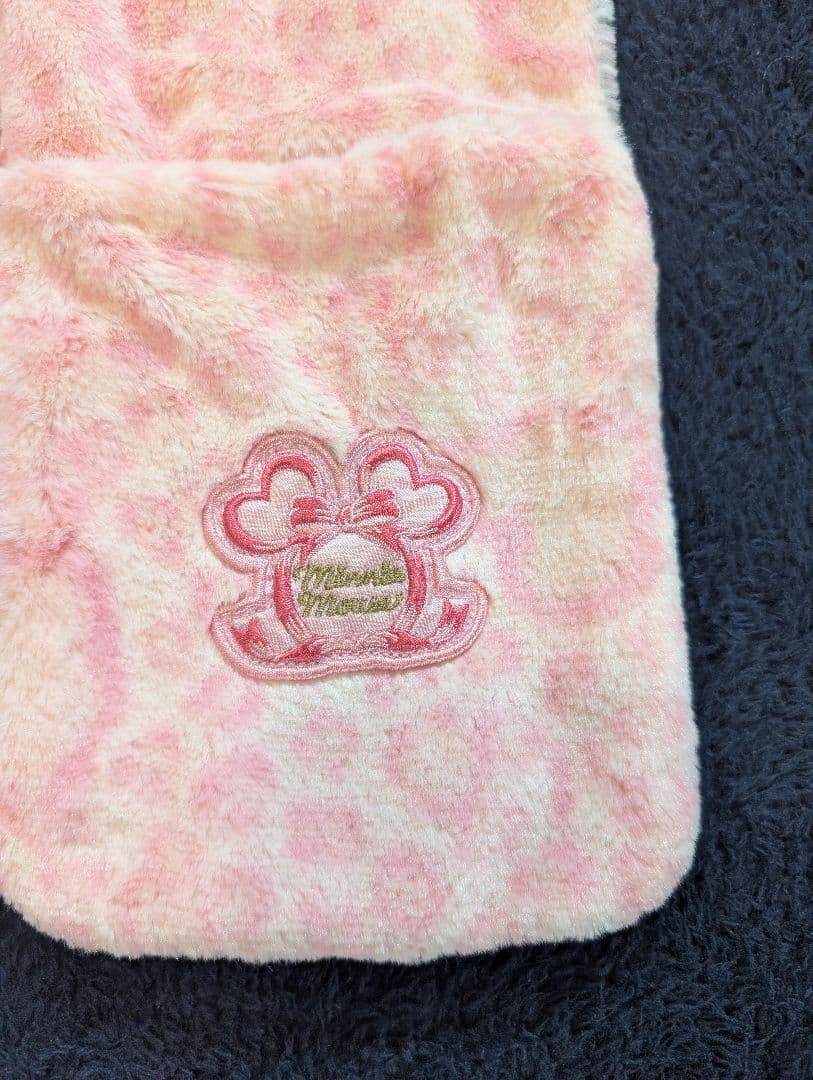 ディズニー　ミニー　マフラーキャップ　ファンキャップ　ピンクヒョウ柄　値引き⭕️