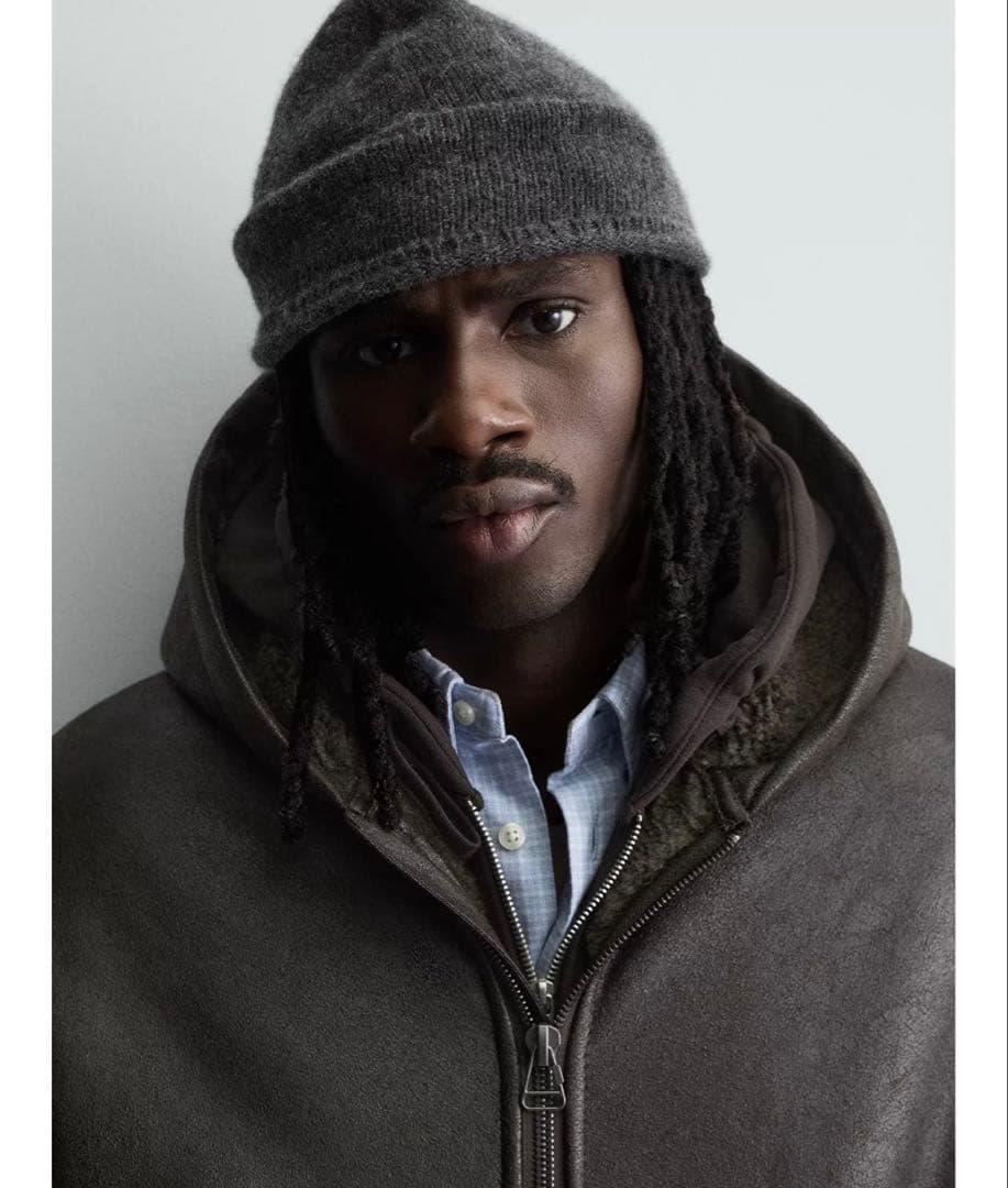 タグ付き新品★ZARAのダブルフェイスフェイクレザージャケット★L★ブラウン色