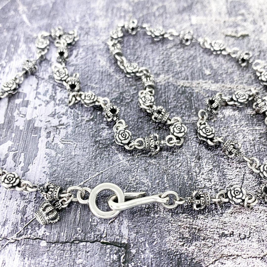 定価6.5万★Justin Davis クラウン・ローズネックレス（50cm）3