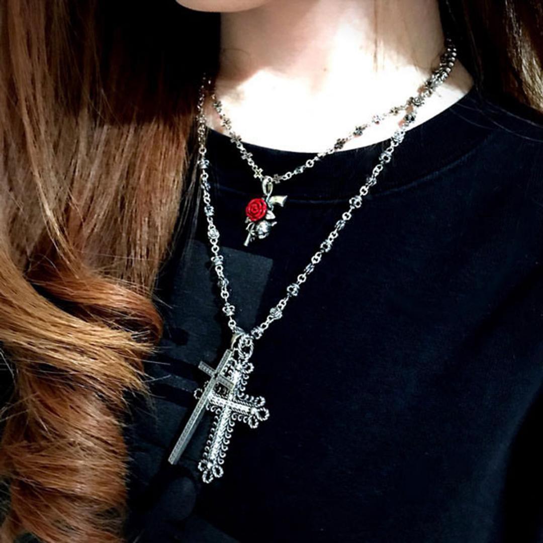 定価6.5万★Justin Davis クラウン・ローズネックレス（50cm）3