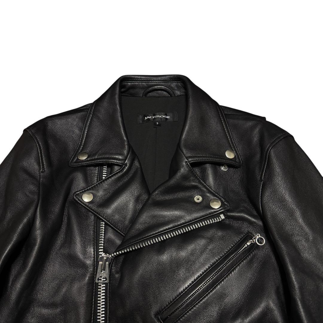 JACKROSE LAMB LEATHER DOUBLE RIDERS 黒 M