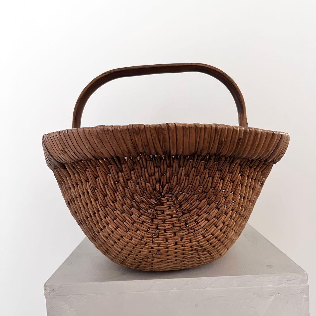 北欧ビンテージ　かご　ジュニパーのワンハンドル籠　バスケット
