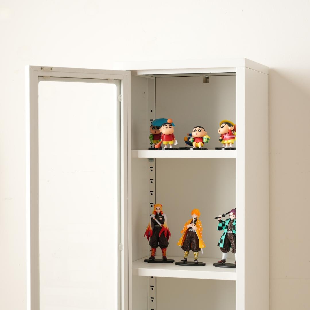 ホワイト キャビネットスリム リビング収納 幅35*奥行30*高さ150CM