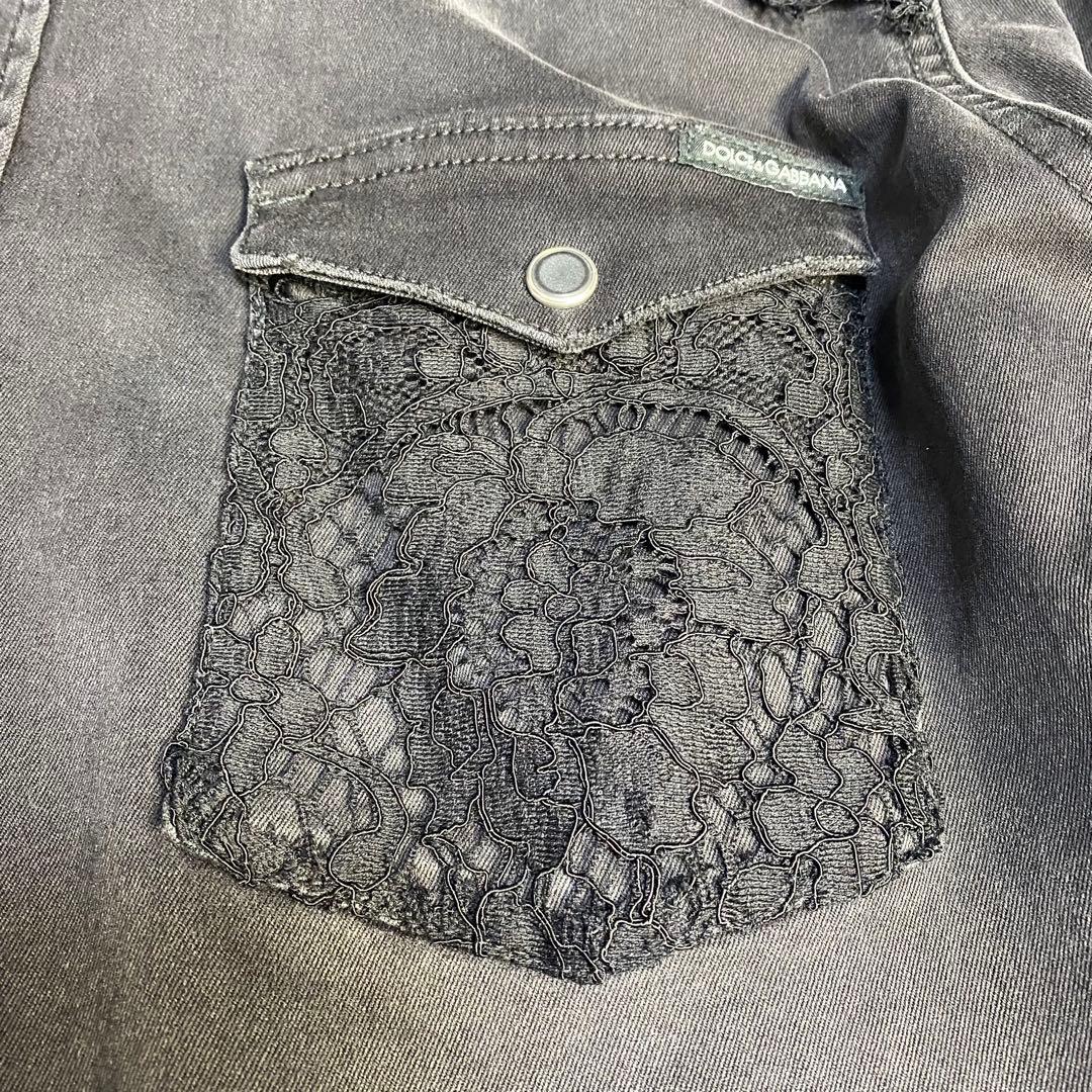 【美品】ドルチェアンドガッバーナ　長袖シャツ　42 ブラック　レース　黒