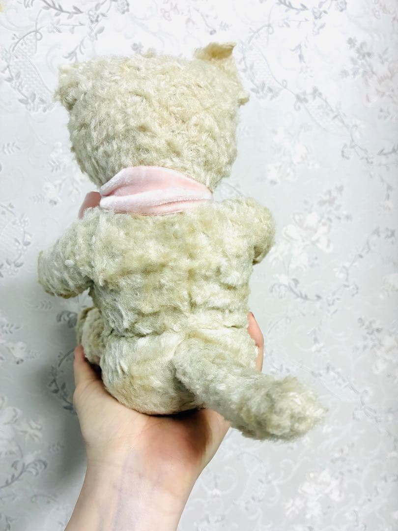アンティーク 白猫ちゃん ぬいぐるみ