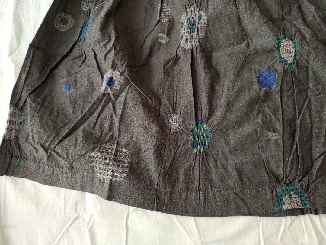 M.&KYOKO　エムアンドキョウコ　佐藤繊維　スカート　刺繍　ジャガード織り