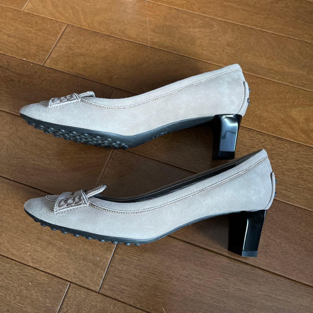 TOD’S トッズ ヒール付きモカシン パンプス チェーンモチーフ35½