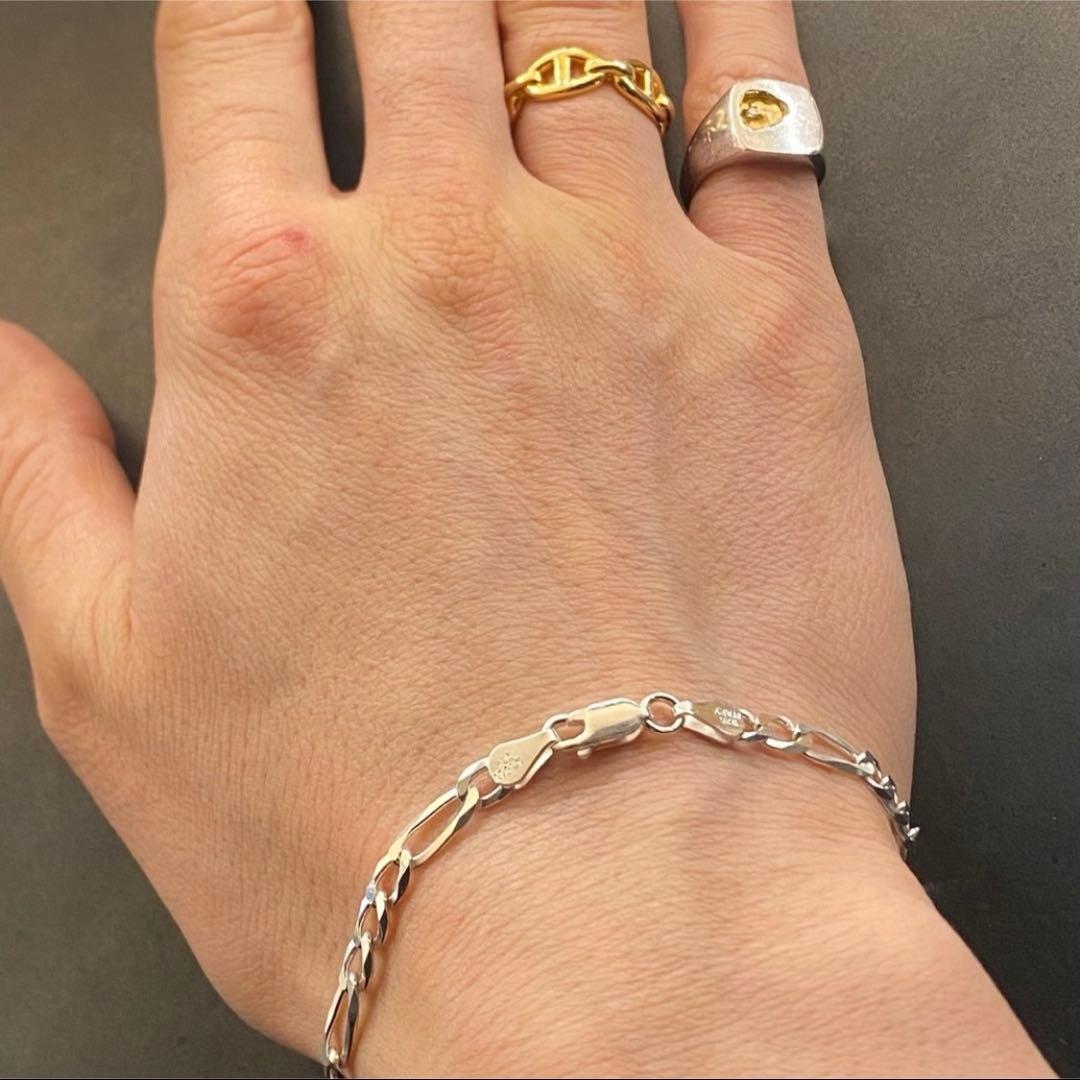 ITALY MADE SILVER925 FIGARO BRACELETシルバー