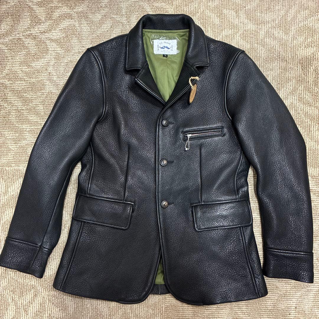 レザーコート　レザージャケット　シープスキン　サックコート　ディアスキン L