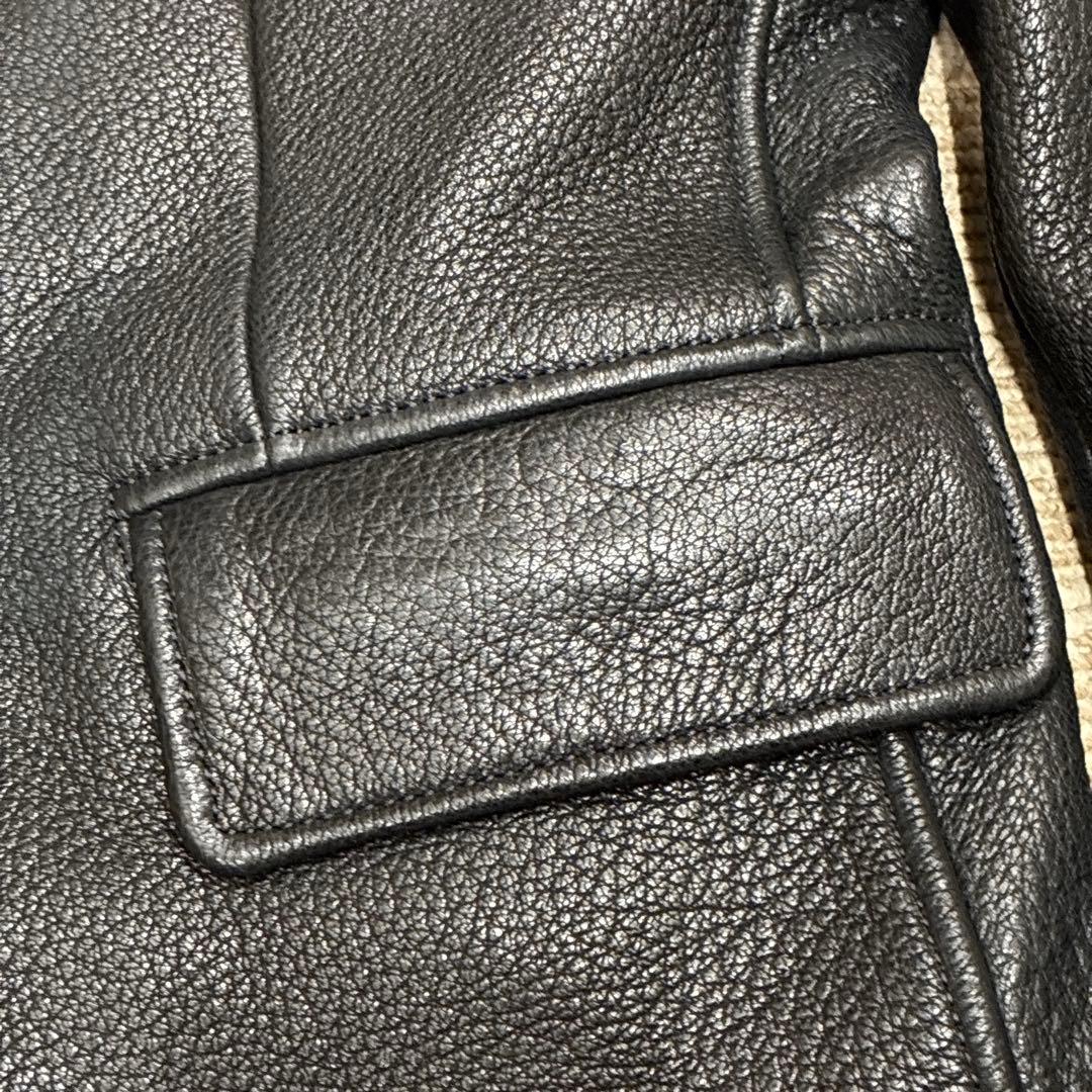 レザーコート　レザージャケット　シープスキン　サックコート　ディアスキン L