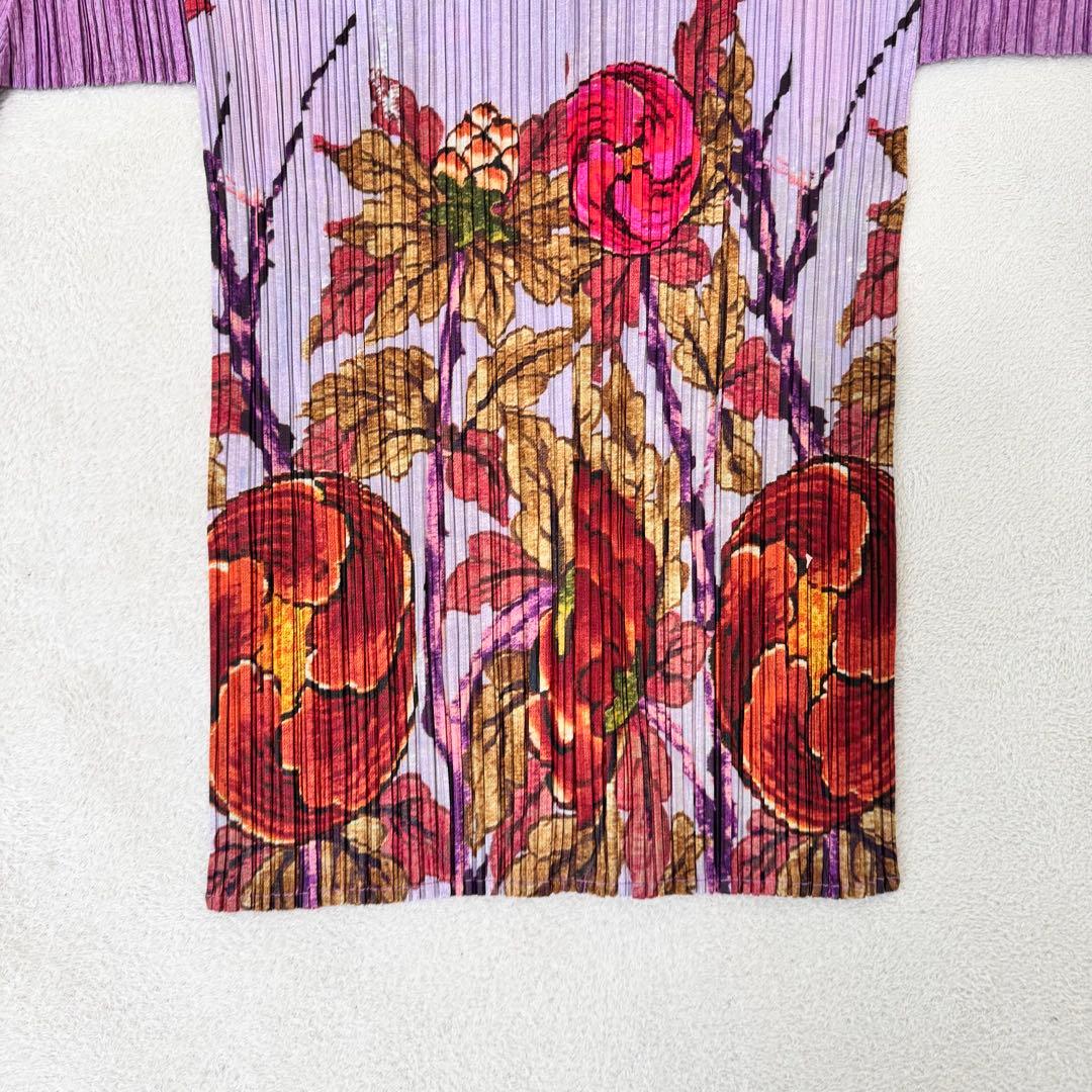 極美品✨PLEATS PLEASE プリーツ　花柄　シャツ　長袖　サイズ3