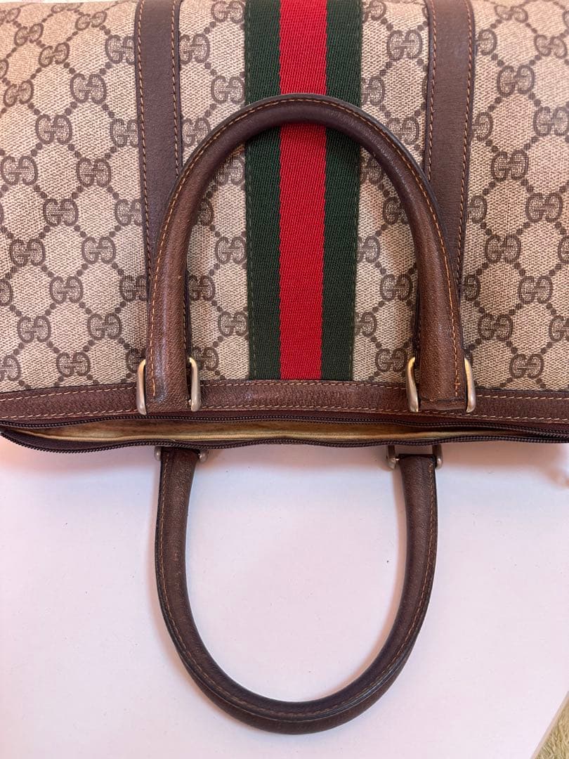 週末限定セールGUCCI グッチ GGシェリーライン ミニボストンバッグブラウン