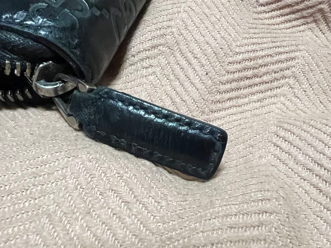 GUCCIグッチ シマ GG レザー ラウンドファスナー 長財布