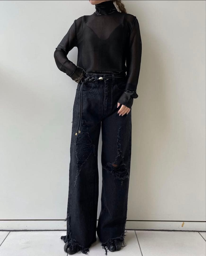 パンツ kanako sakai RIPPED JEANS 34