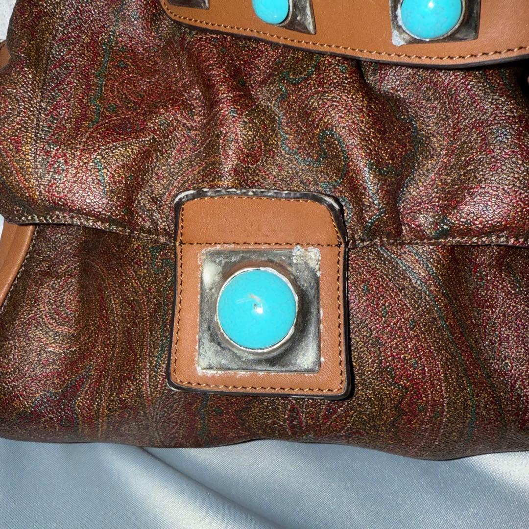 希少◾️エトロ　クラウン・ミー　コレクション　ペイズリー　レザーバック