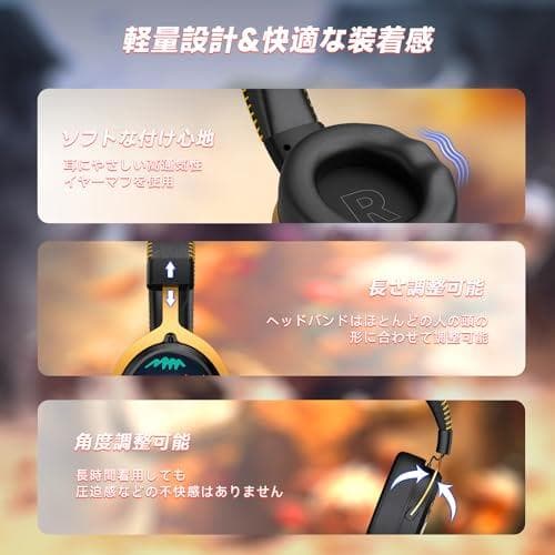 ゲーミングヘッドセット マイク付き PS5 へッドセット ゲーミングヘッドホンm