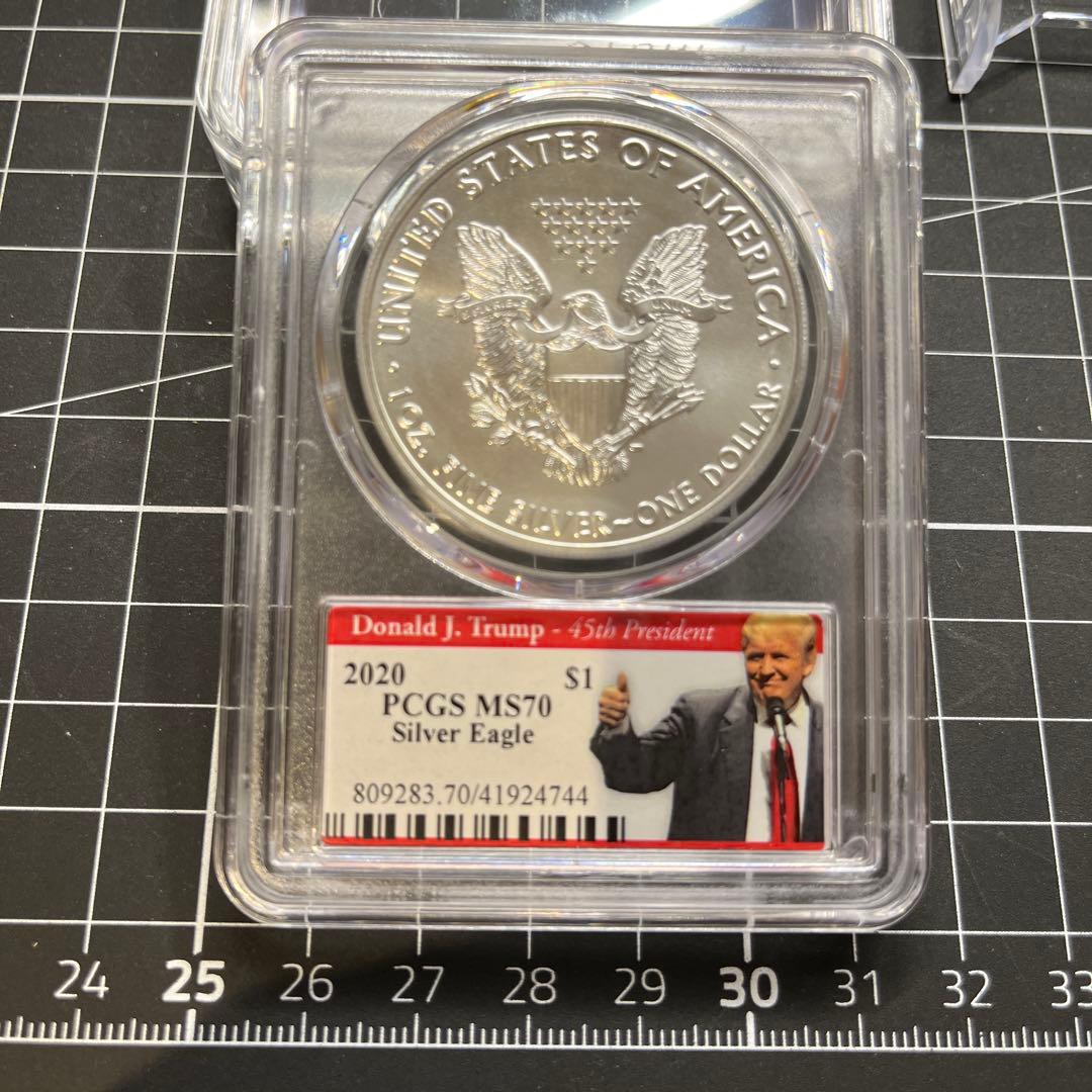 フ*殿様 希少！イーグル銀貨 トランプ大統領 2020 PCGS MS70