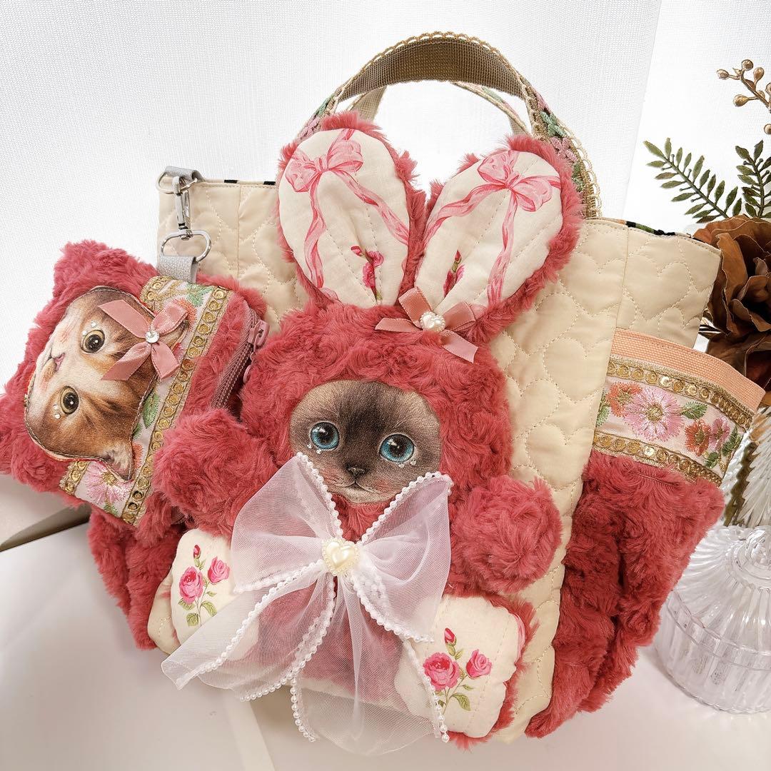 み*️様 コヤンイサムチョン　バック　お花クラウディちゃん　インド刺繍　お揃いポ