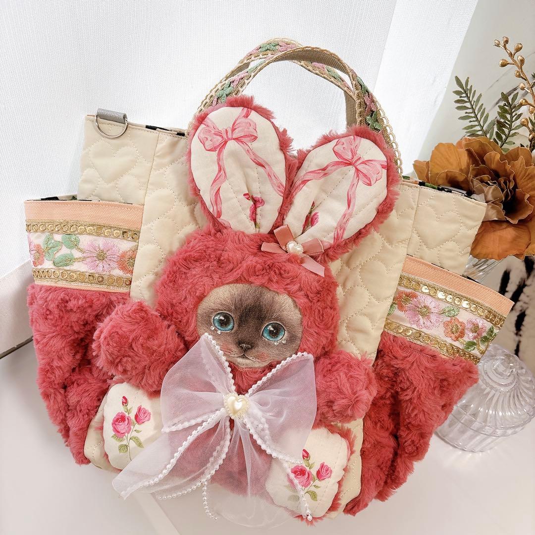 み*️様 コヤンイサムチョン　バック　お花クラウディちゃん　インド刺繍　お揃いポ