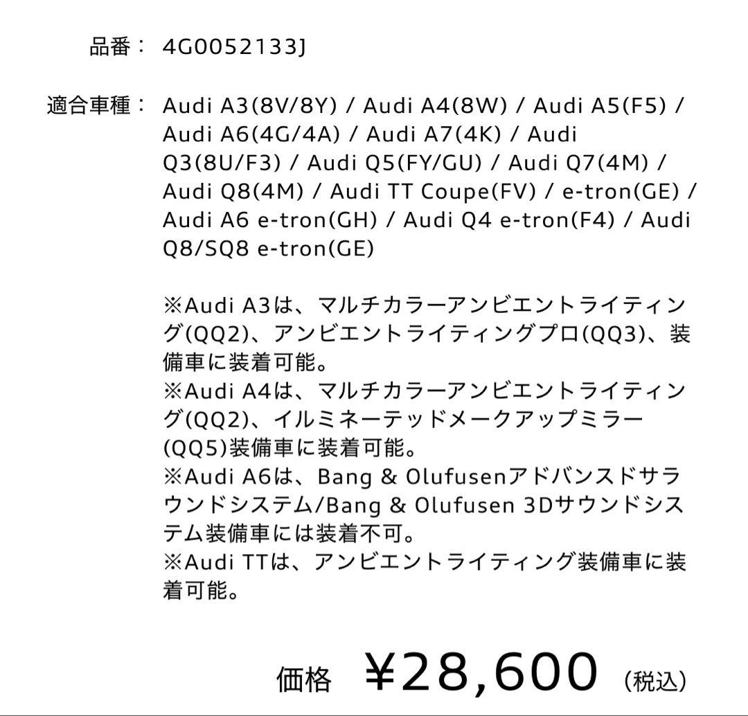 新品未使用 アウディ純正 ドアエントリーライト Sロゴマーク